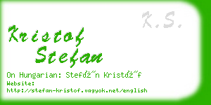 kristof stefan business card